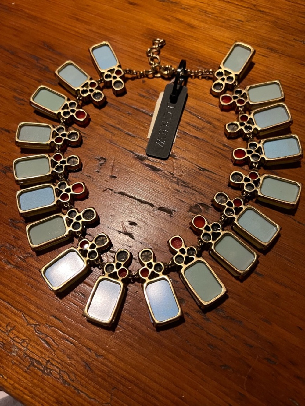 J. Crew Pale Green Glass & Multi Crystal Bib Necklace - Picture 4 of 4